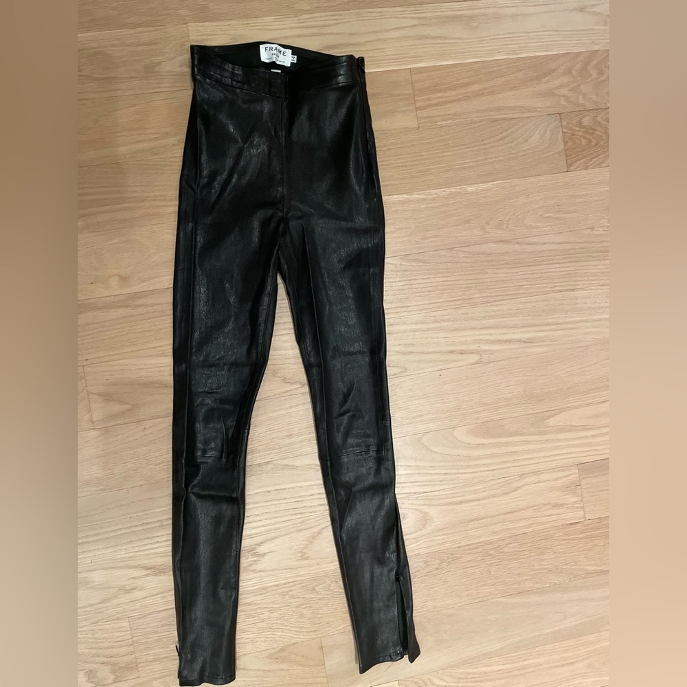 Frame Women's Black stretch leather pants